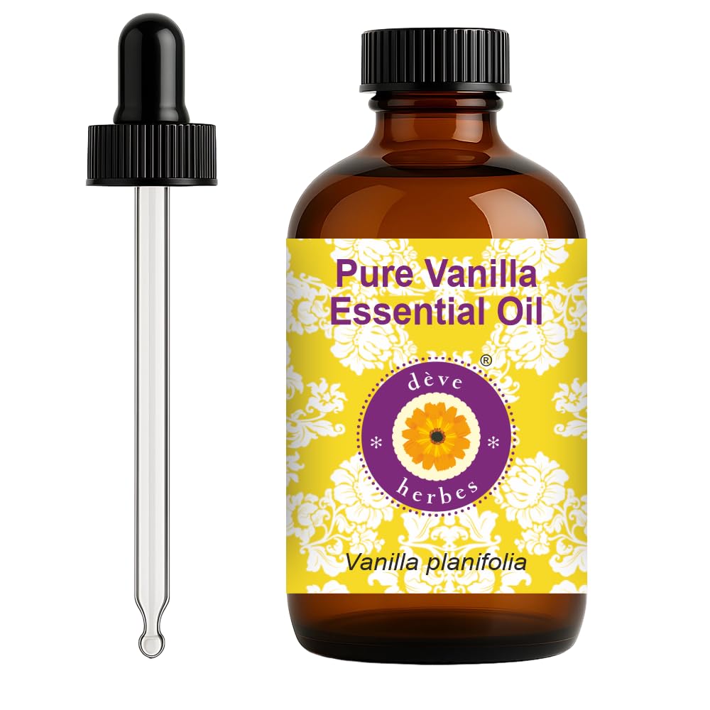 dève herbes Vanilla Essential Oil - Pure Vanilla Planifolia, 120ml with Glass Dropper