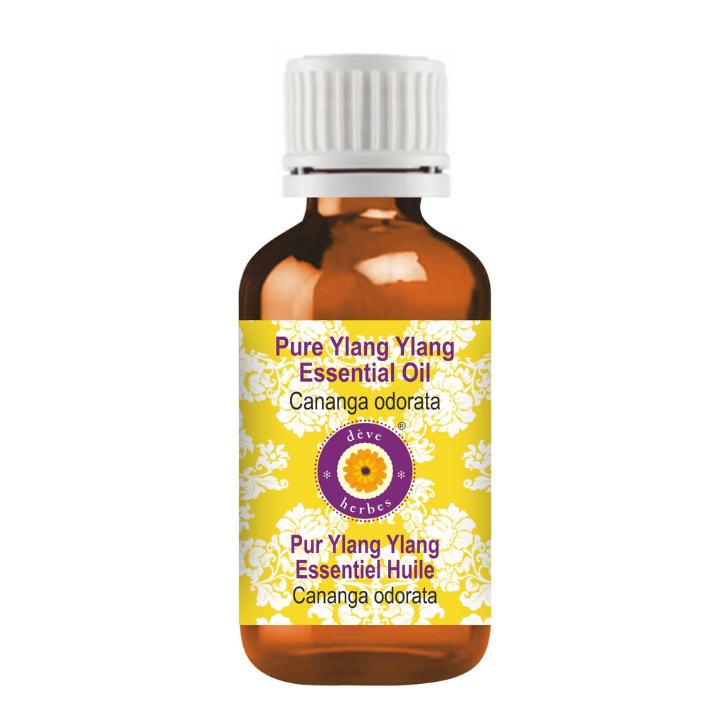 dève herbes Ylang Ylang Essential Oil (Cananga odorata) Pure | Steam Distilled 30ml (1 oz) | Non-Sticky, Non-Greasy, Lightweight