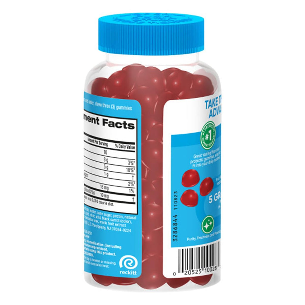 Digestive Advantage Strawberry Prebiotic Fiber Gummies with Probiotics – 60 Count 2-Pack