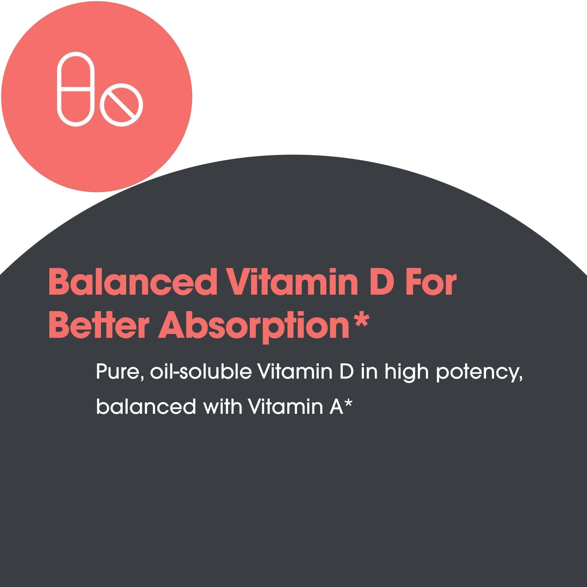 Allergy Research Group Vitamin D3 Complete 5000 IU – D3 & K2, Veggie Softgels, 120 Ct