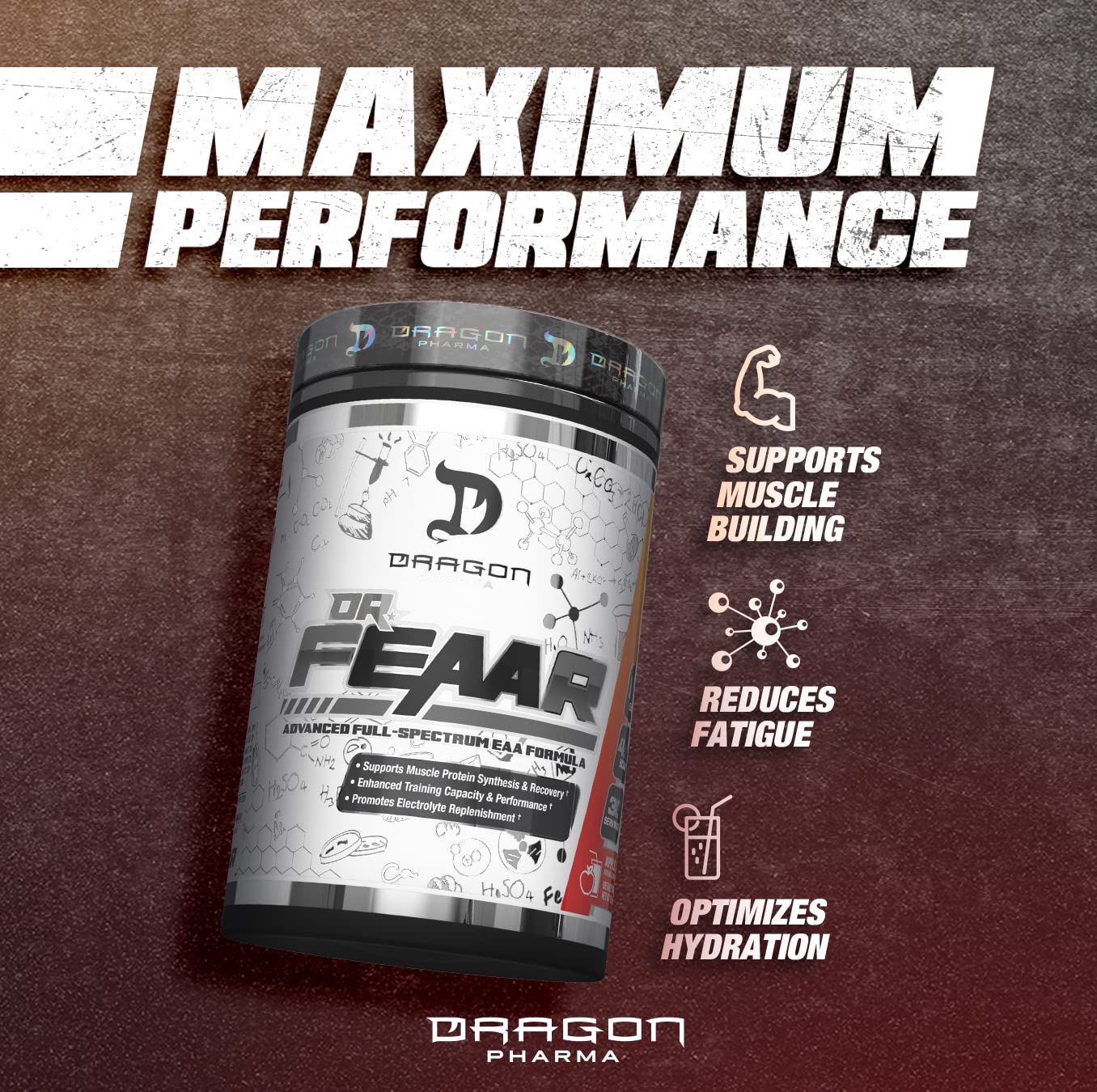 DRAGON PHARMA Dr. FEAAR® Advanced Full-Spectrum EAA Matrix – 30 Servings Apple Juice
