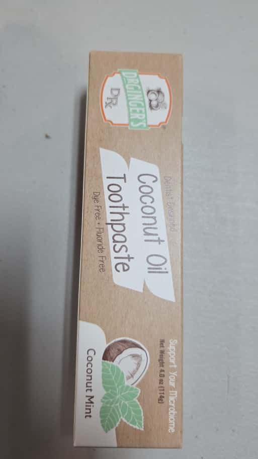 Dr. Ginger's Coconut Oil Fluoride-Free 4oz | Natural Toothpaste, Dentist Formulated