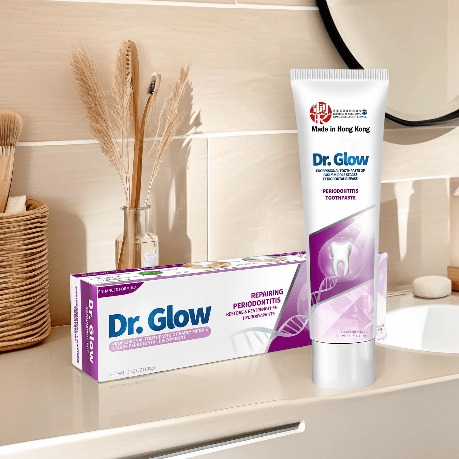 Dr. Glow Gum Repair Toothpaste – Receding Gums, Periodontal Health, Bad Breath (2 Tubes)