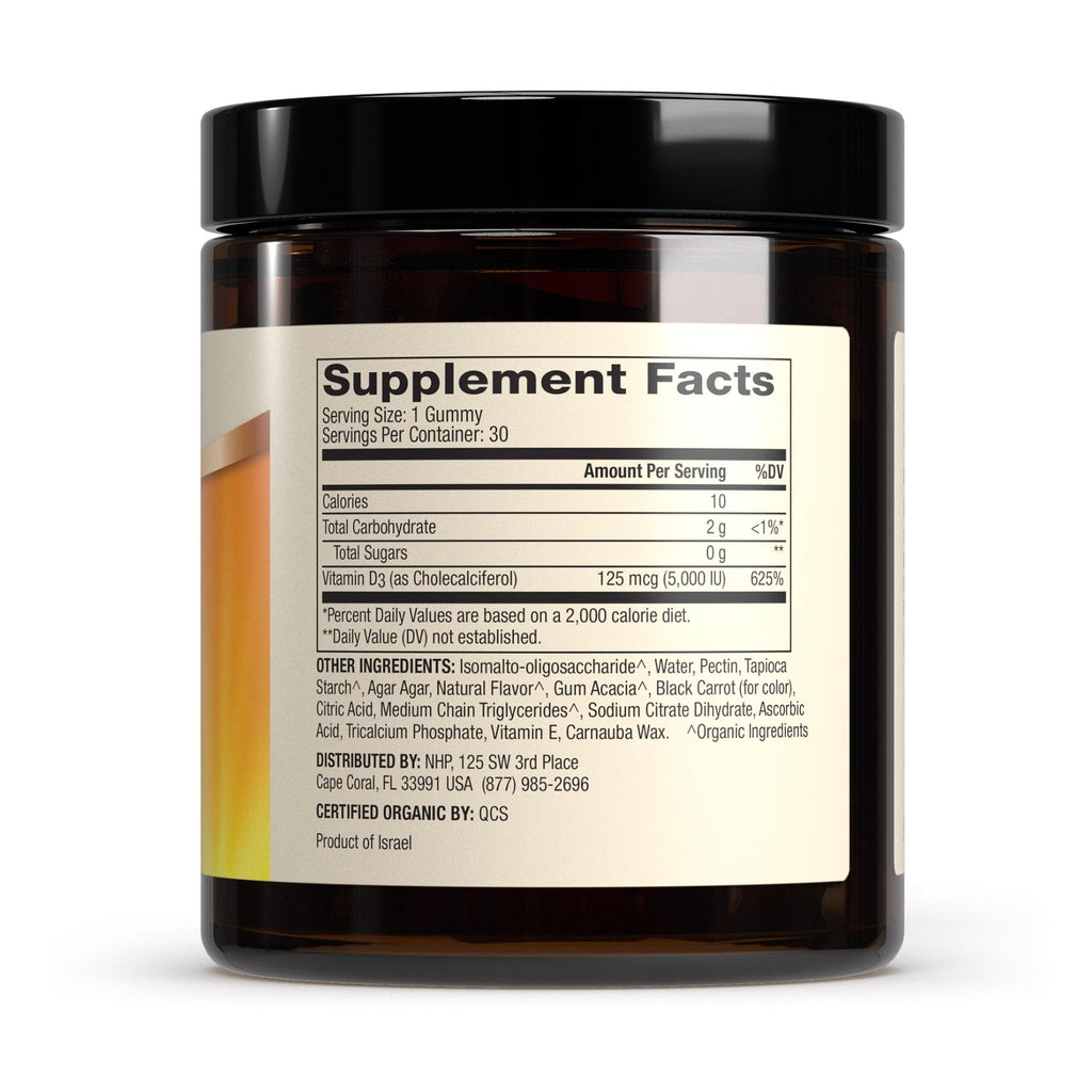 Dr. Mercola Organic Vitamin D3 Gummies – 5,000 IU, 30 Servings, Natural Cherry, Non-GMO