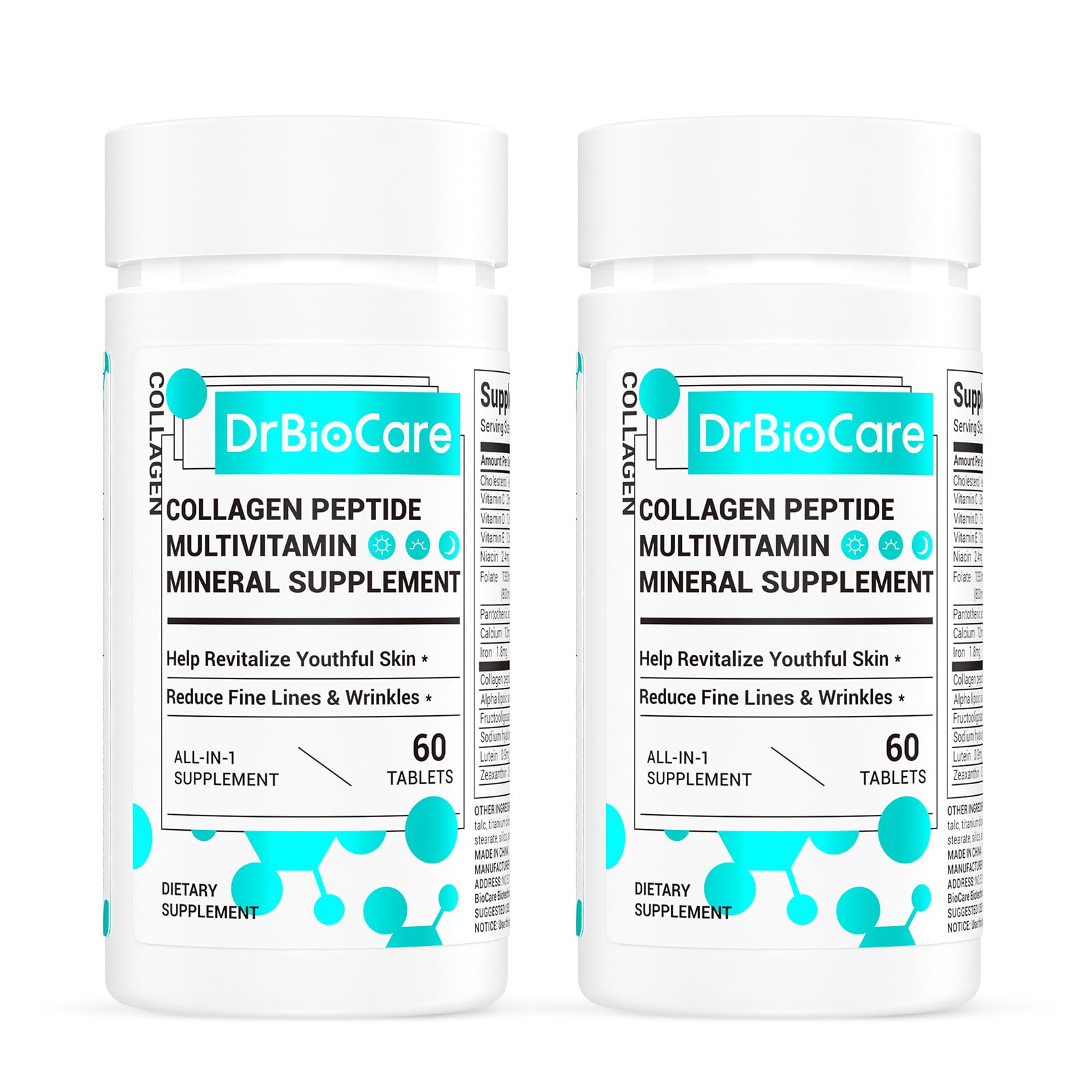 DrBioCare Collagen Peptides for Women – Beauty Vitamin & Mineral Supplement, 120 Tablets