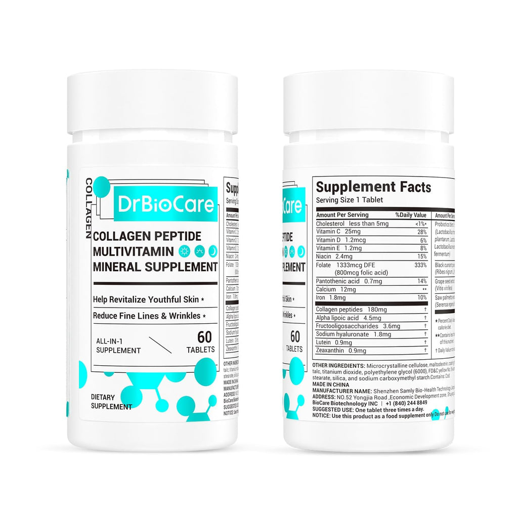 DrBioCare Collagen Peptides for Women – Beauty Vitamin & Mineral Supplement (180 Tablets)