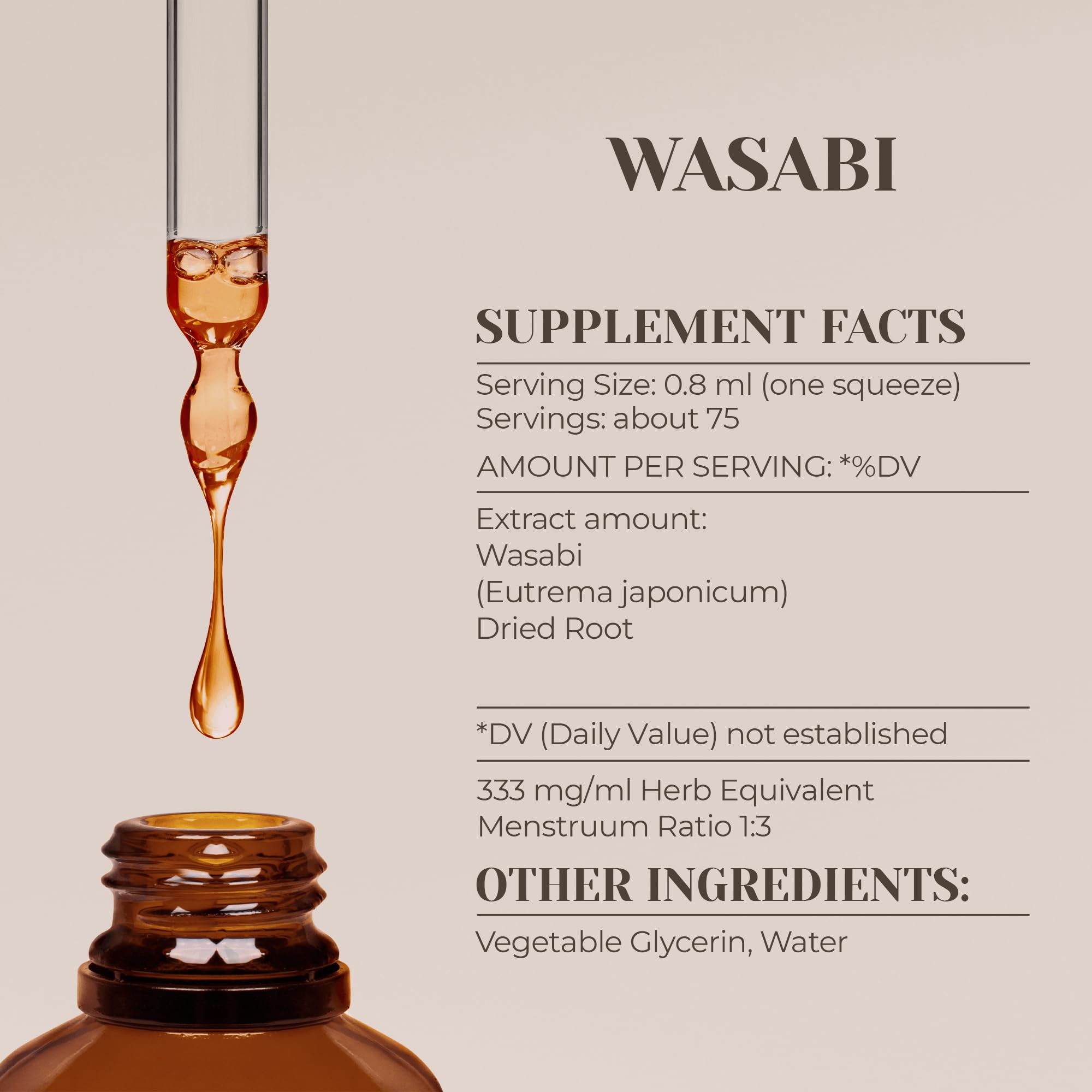 Wasabi Alcohol-Free Tincture Extract – Immune Support & Memory Booster (2 fl oz)