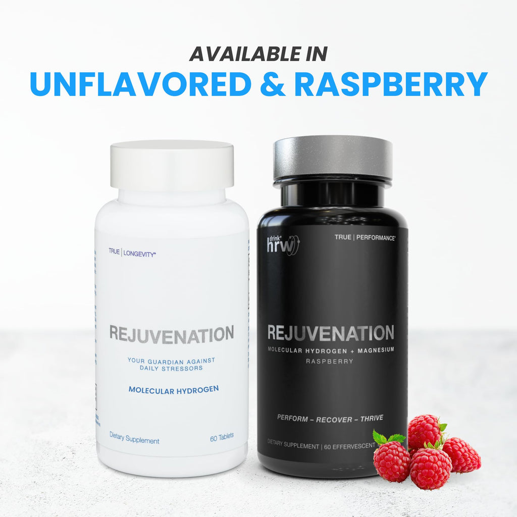 DRINK HRW Rejuvenation: 12 ppm Hydrogen Water Tablets (Unflavored, 30ct) – Energy & Focus