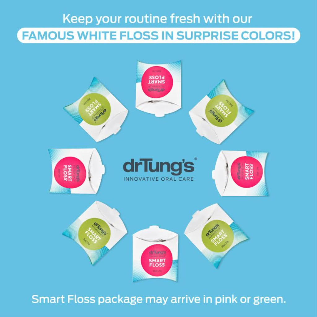 DrTung's Smart Floss - Natural Expanding Floss, Cardamom Flavor, BPA/PTFE/PFAS Free (10 Pack)