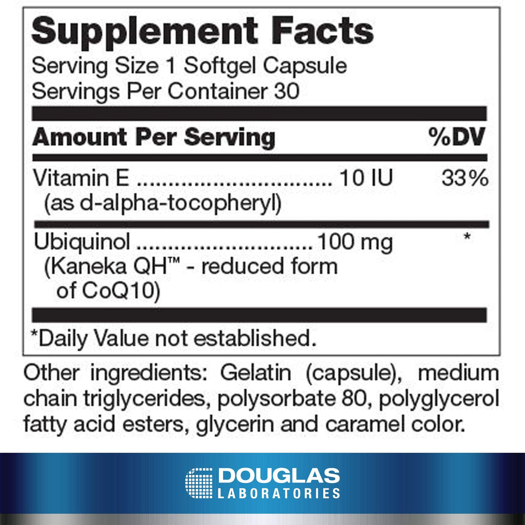 Douglas Laboratories Ubiquinol-QH | CoEnzyme Q10 to Support Healthy Aging and Cardiovascular Function | 30 Softgels