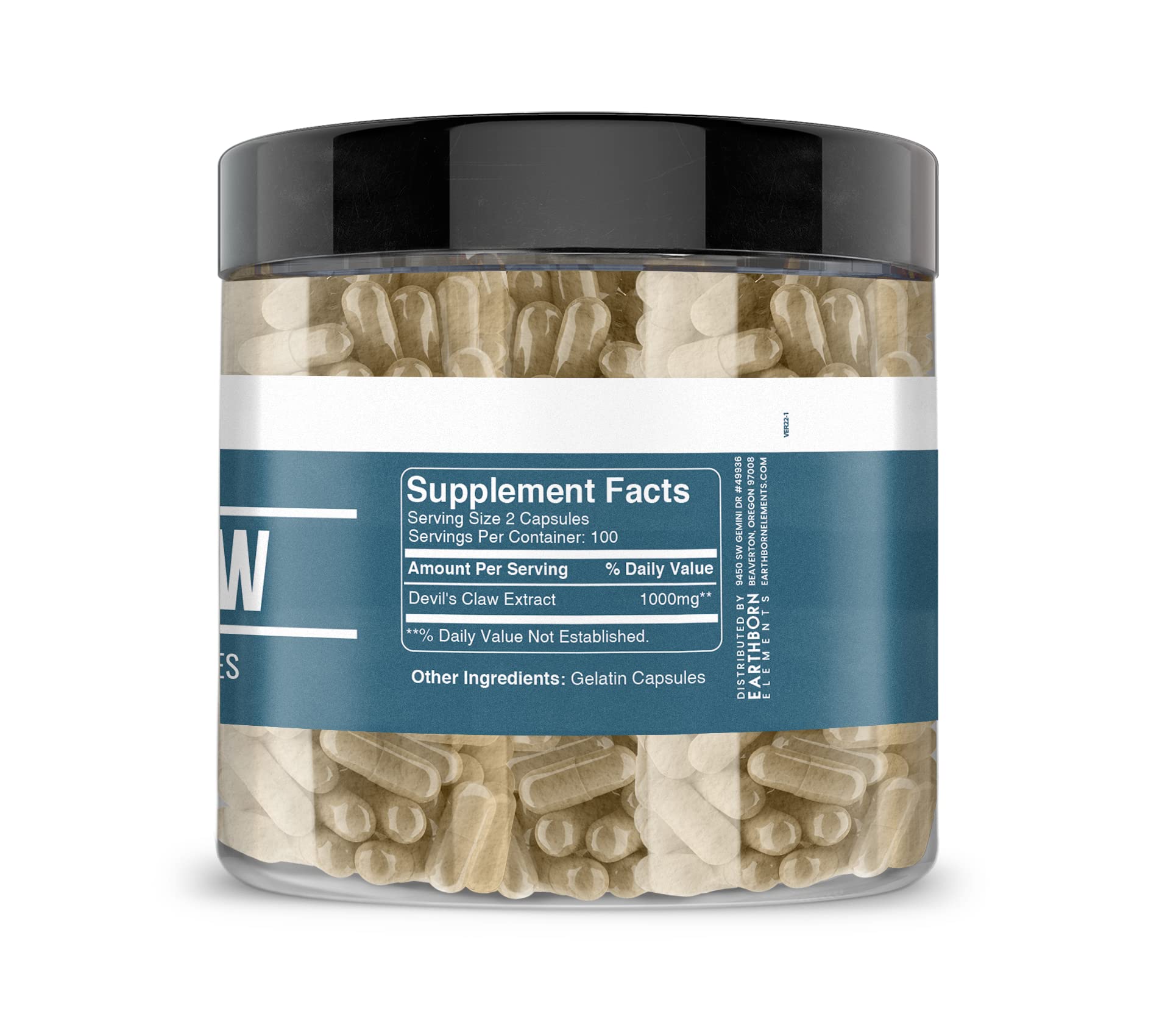 Earthborn Elements Devil's Claw Extract 200 Capsules — Pure & Undiluted