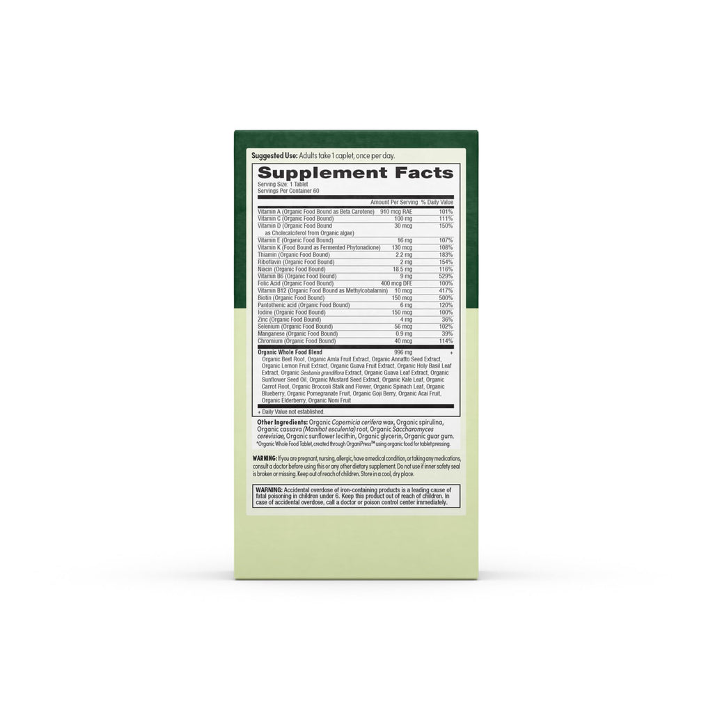 EarthFirst Organic Men’s Multi – Daily Whole-Food Multivitamin, 60 Count, Energy & Immune Support