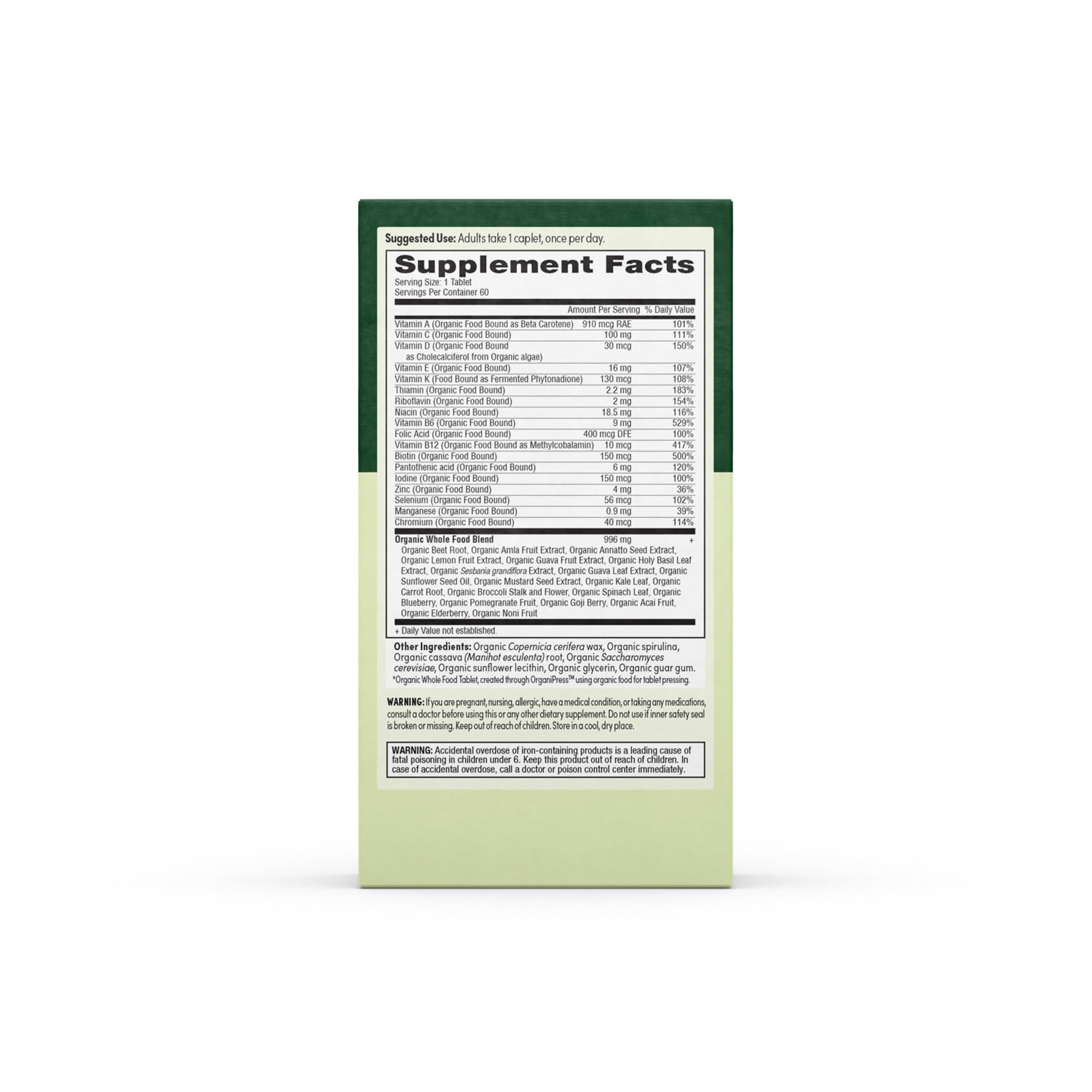 EarthFirst Organic Men’s Multi – Daily Whole-Food Multivitamin, 60 Count, Energy & Immune Support