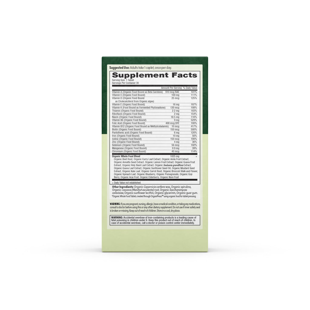 EarthFirst Organic Women's Multi Vitamin - 19 Vitamins from Herbs & Superfoods - 30 Count