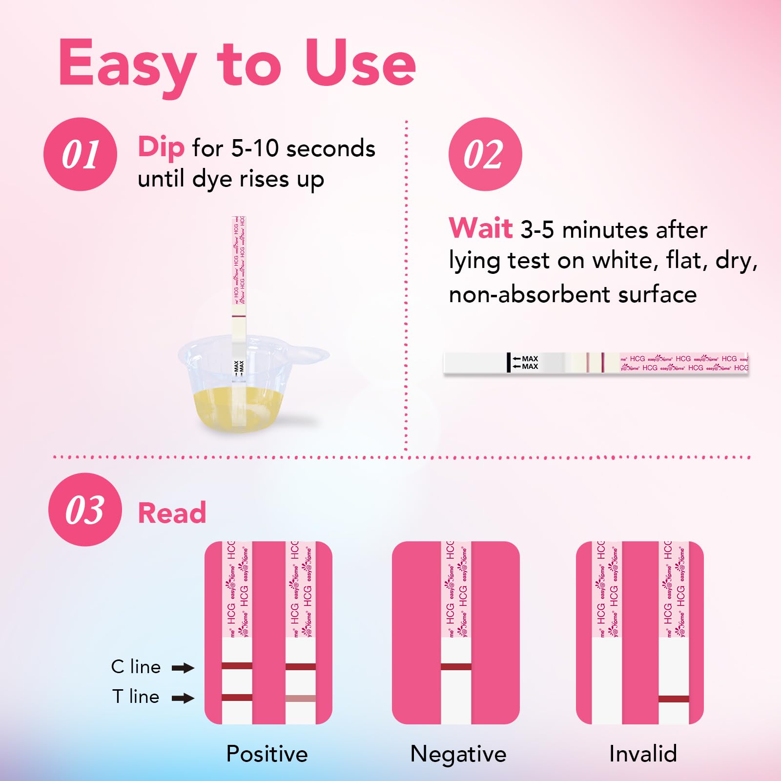 Easy@Home 9 Count Pregnancy Tests – 3 Early Detection Sticks & 6 Precise Test Strips, Instant Readings
