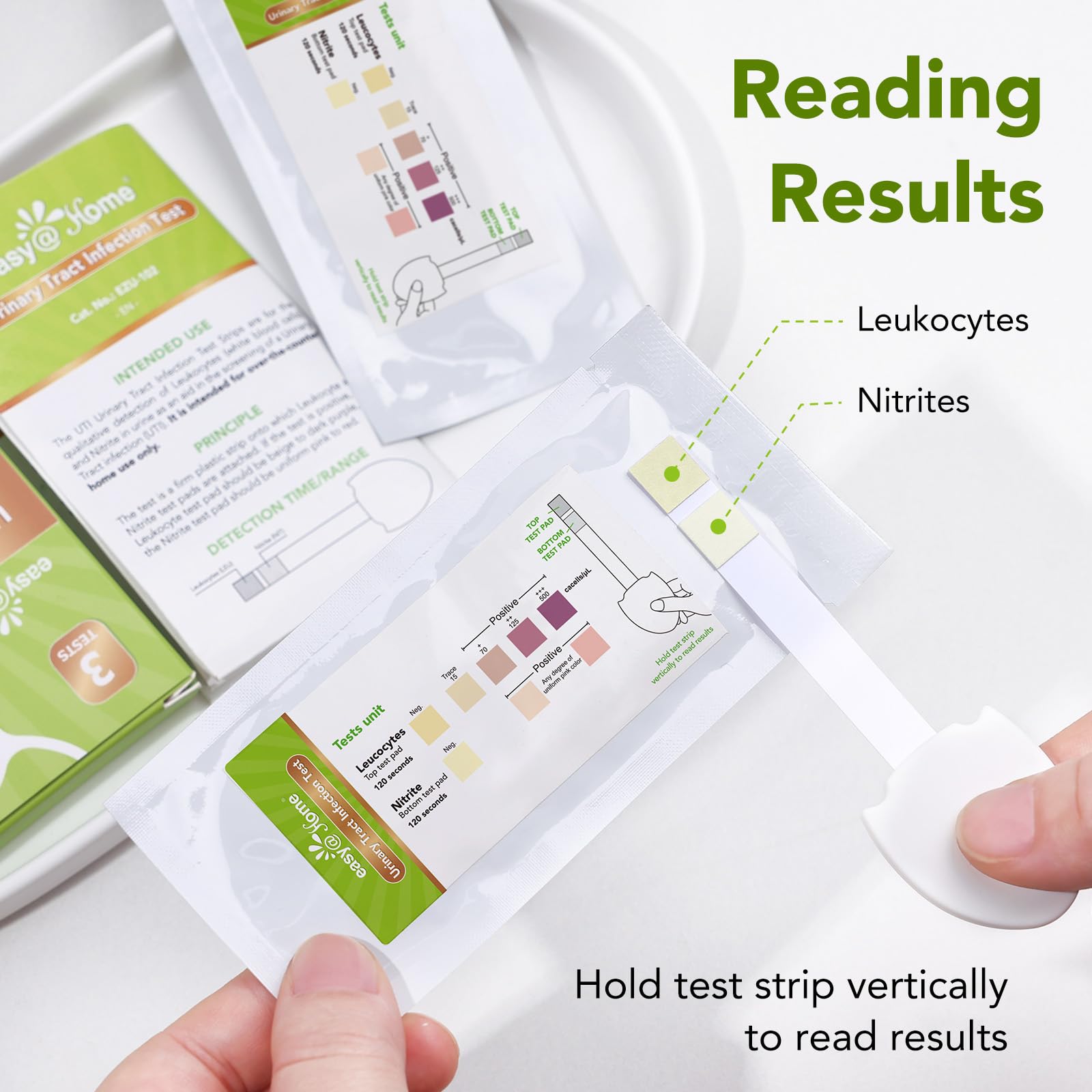 Easy@Home UTI Test Strips for Women – At-Home OTC Kit (Leukocytes & Nitrite)