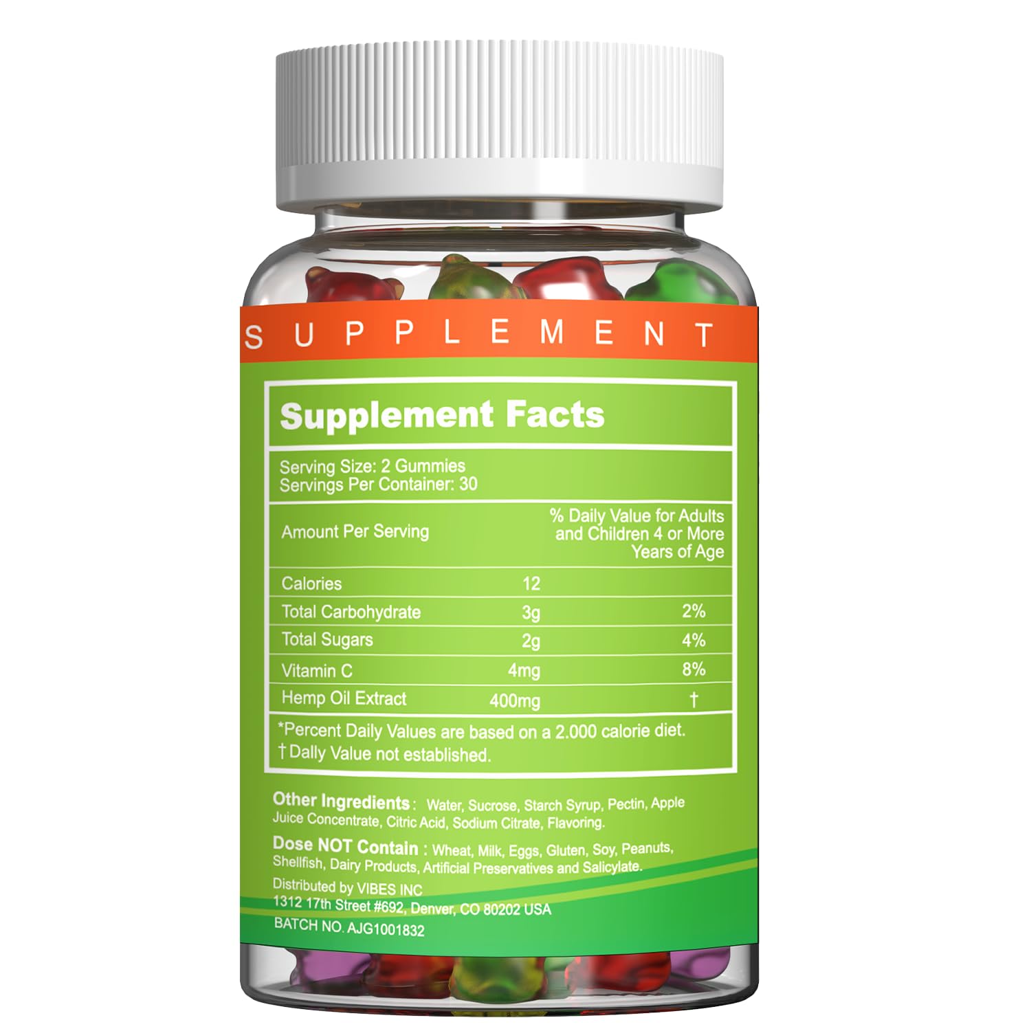 EAZGOO XXL Hemp Gummies – Hemp Oil, Vegan, Low Sugar | 180 Count