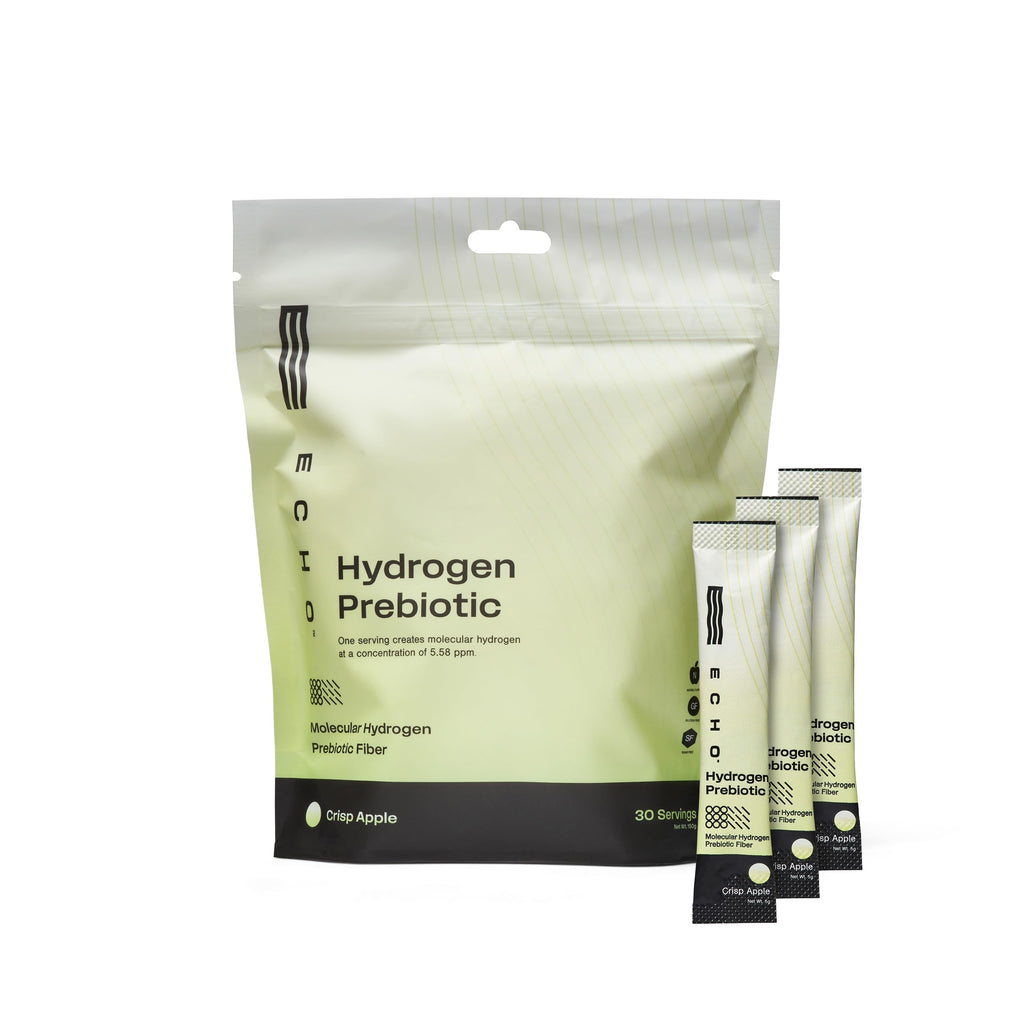 Echo Hydrogen Prebiotic Drink Mix – Digestive Health & On-The-Go Hydration – Crisp Apple (30 Count)