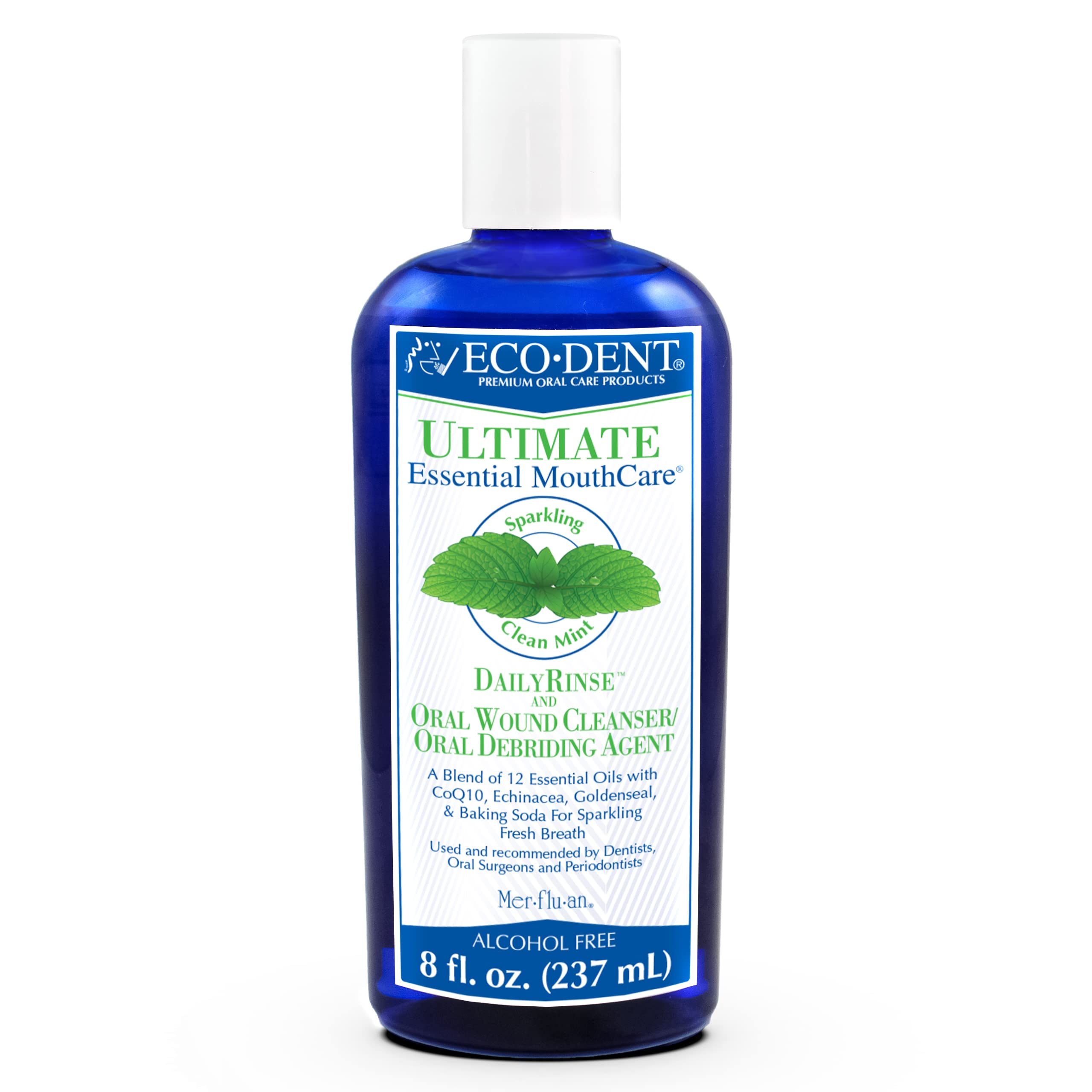 Eco-Dent Alcohol-Free Mint Mouthwash | Baking Soda Rinse for Adults