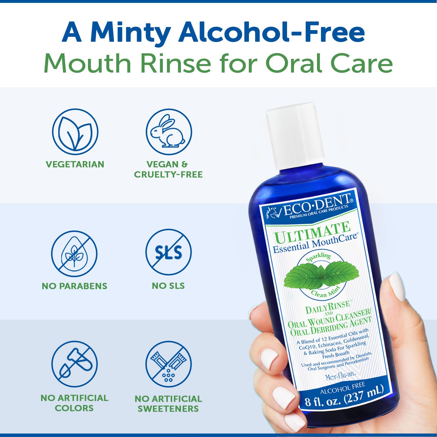 Eco-Dent Mint Alcohol-Free Mouthwash – Baking Soda Rinse + DailyRinse Pack