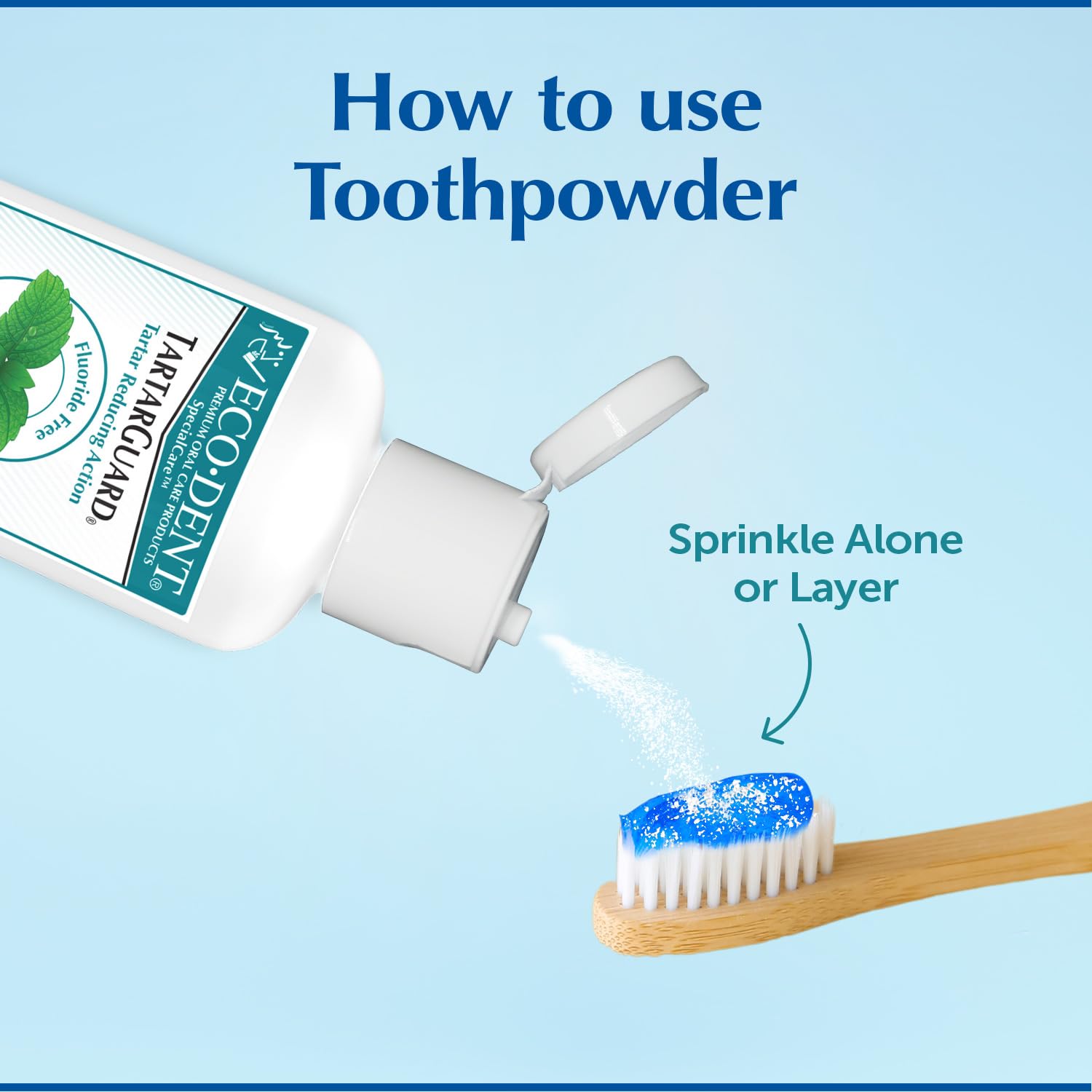 Eco-Dent TartarGuard Toothpowder with DailyRinse – Enzyme Cleaning, SLS-Free, Fluoride-Free