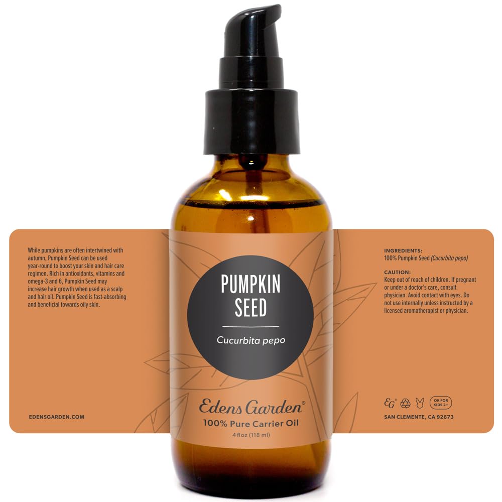 Edens Garden Pumpkin Seed Carrier Oil - 100% Pure, Cold-Pressed & Hexane Free