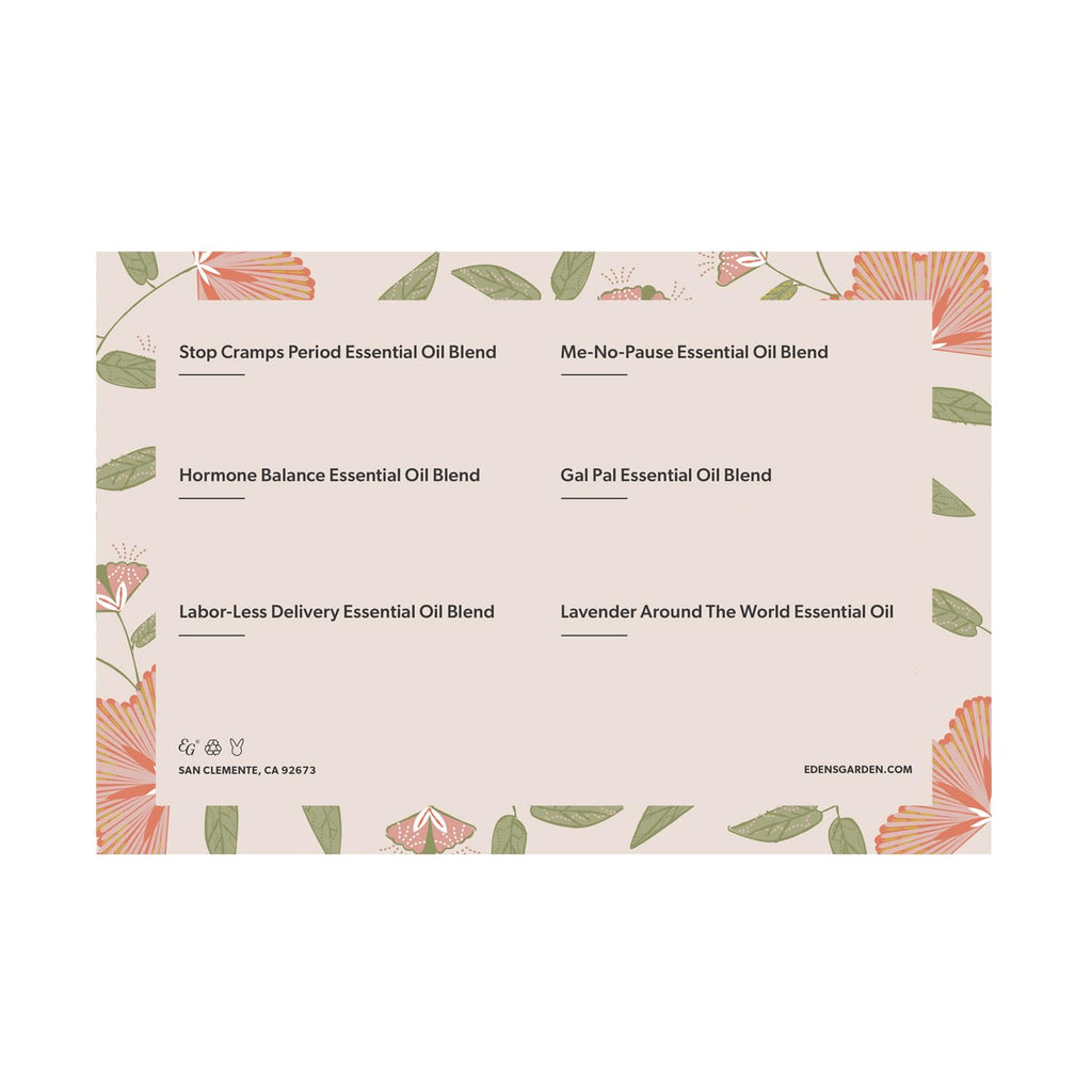 Edens Garden Women Essential Oils Discovery Sampler – 6 x .92ml, Therapeutic Grade, PMS & Menopause Support