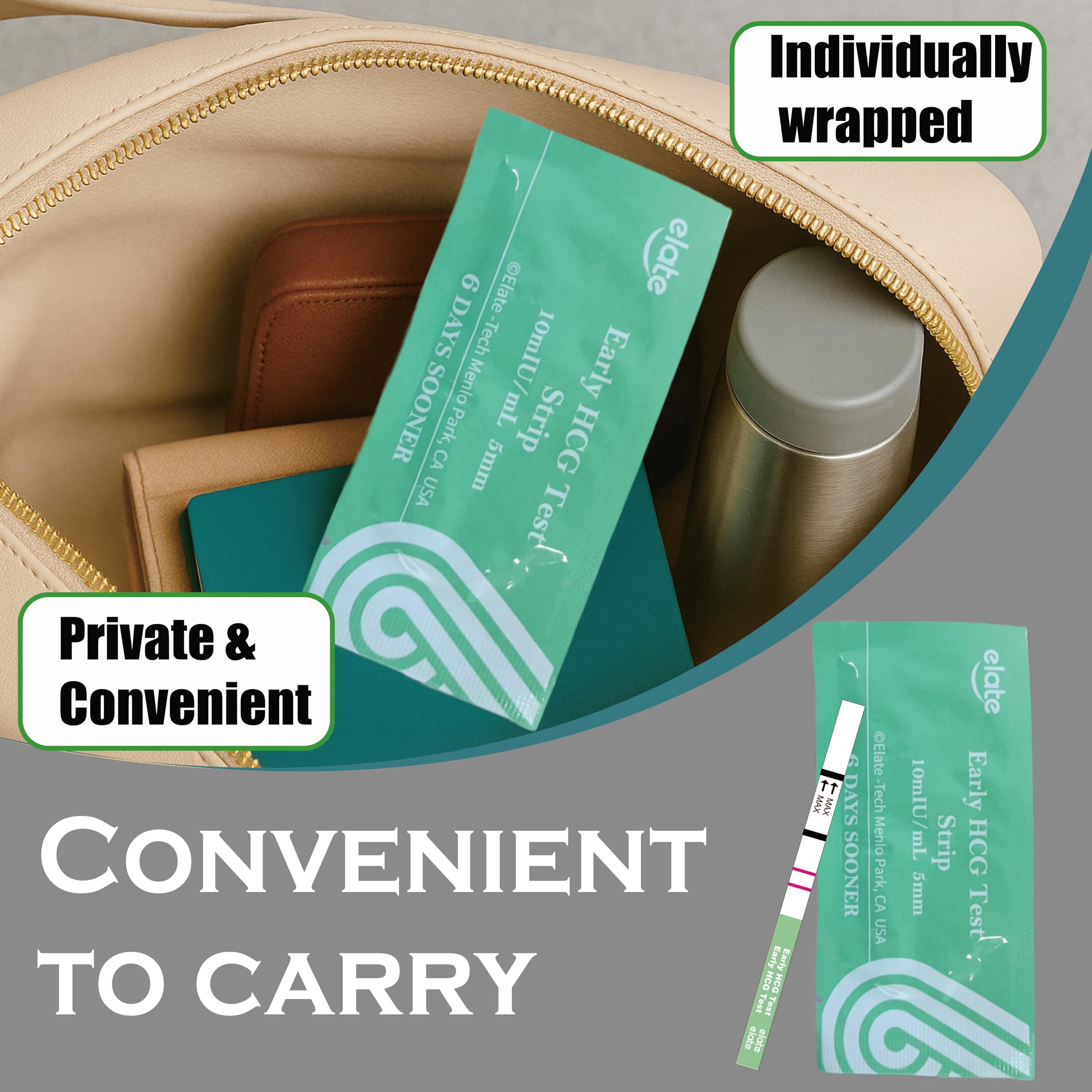 Elate Early Detection Pregnancy Test Strips – 6 Days Early, 100 Count