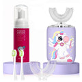 ELOTAME Kids Electric U-Shaped Toothbrush Unicorn Purple for Ages 2-7