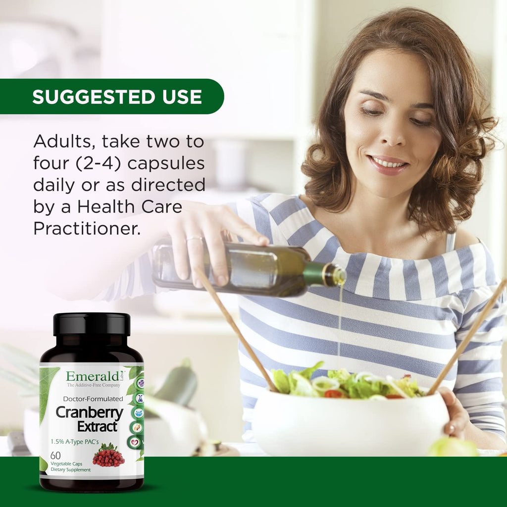 EMERALD LABS Cranberry Extract Capsules – Urinary Tract & Bladder Health, Digestive & Immune Support | 60 Vegetable Capsules