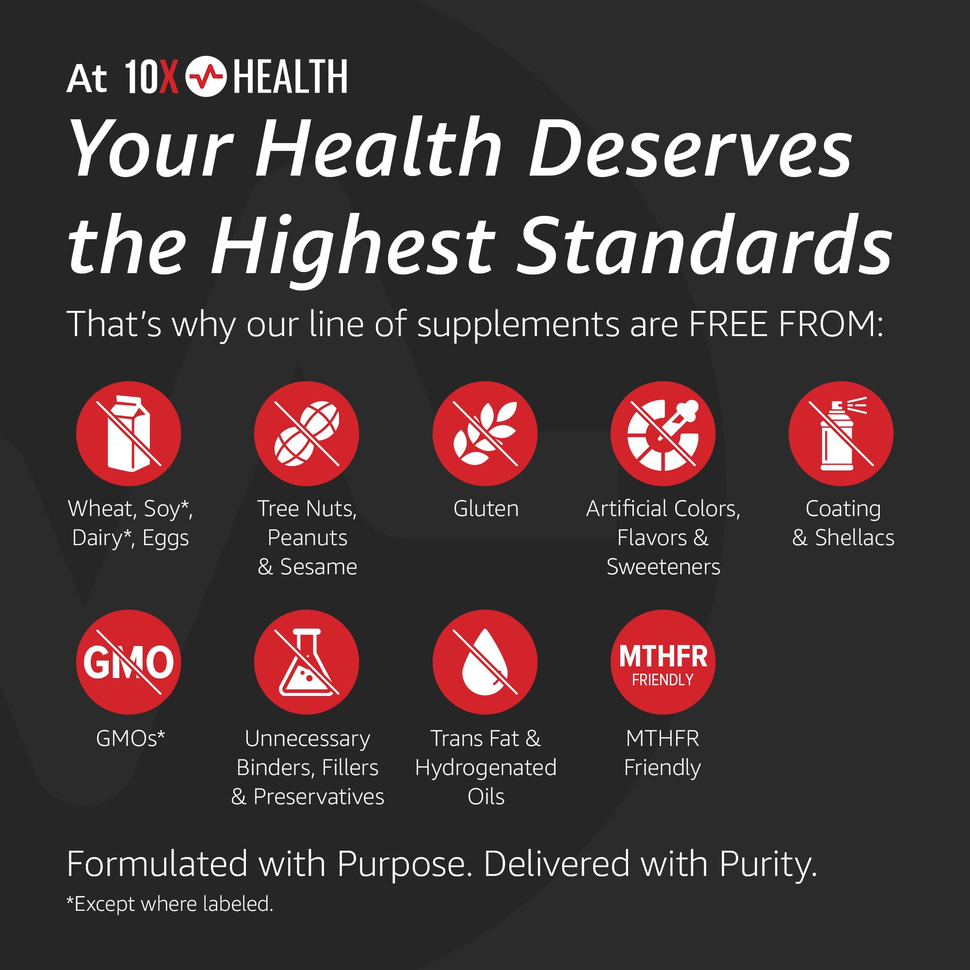10X Health TMG Supplements - Liver Support, Heart Wellness, Energy | Non-GMO & Gluten-Free - 60 Capsules