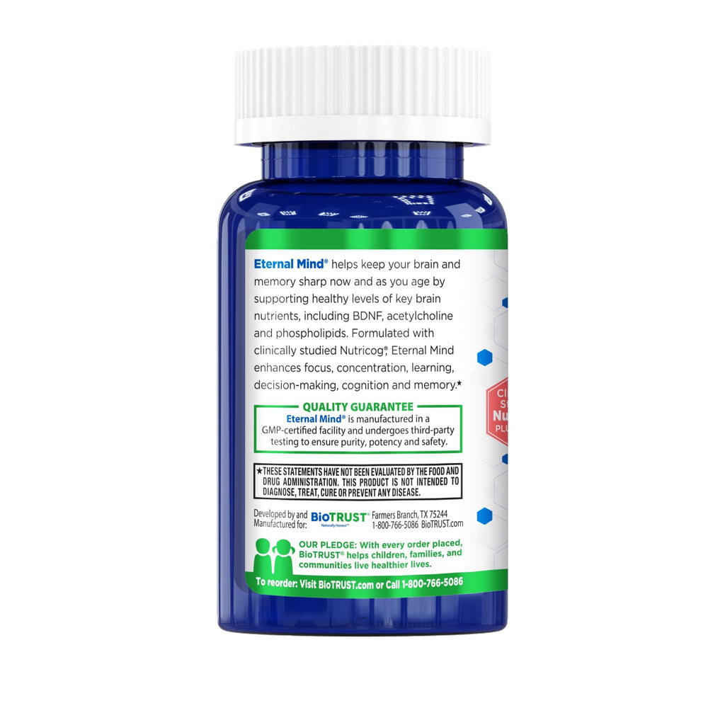 BioTrust Eternal Mind – Memory & Focus Brain Supplement, 30 Servings