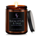 Eucalyptus & Sage Scented Candle – 7oz Soy Wax Jar, Aromatherapy Gift