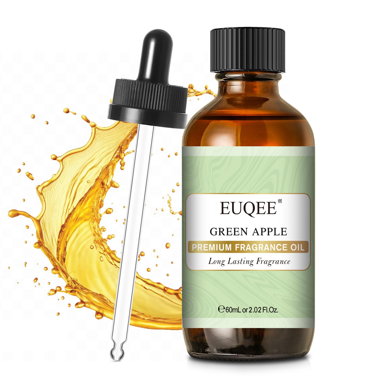 EUQEE Green Apple Fragrance Oils – 60ml / 2.02 fl oz Glass Dropper, Diffuser, Candle, DIY Soap