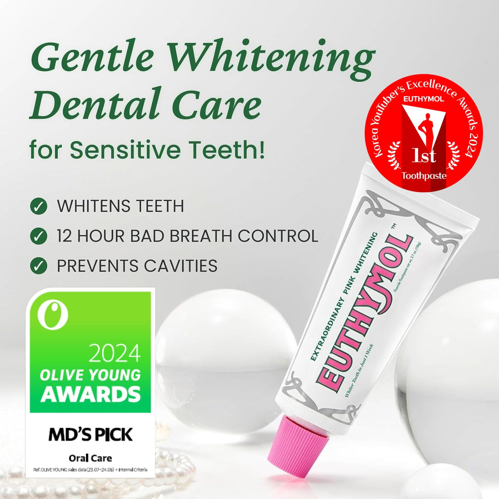 EUTHYMOL Whitening Toothpaste Pack of 5 – Stain Removal in 2 Weeks, Fresh Breath & Cavity Protection