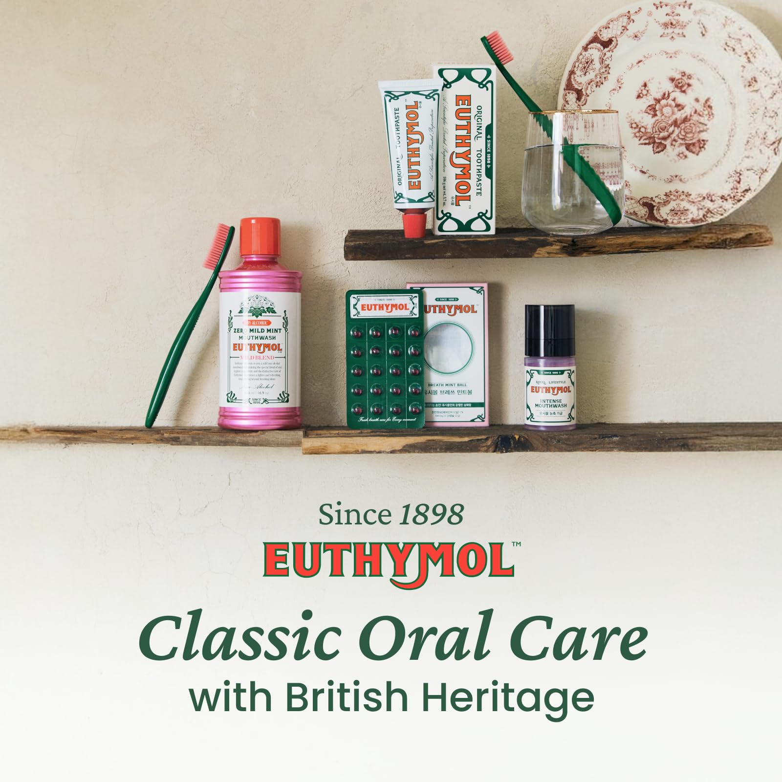 EUTHYMOL Original Toothpaste (3.7oz x5) – Fluoride-Free for Sensitive Teeth & Gums