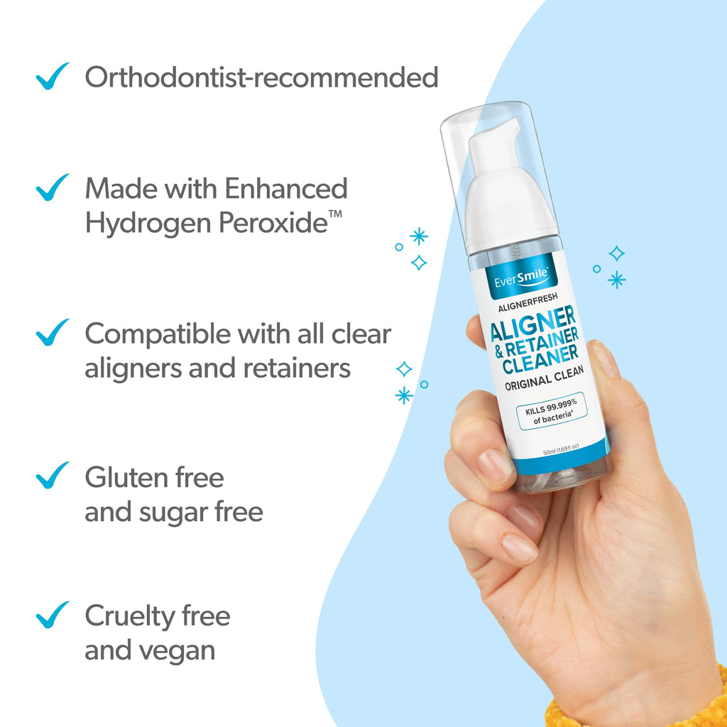 EverSmile AlignerFresh Original Clean Foam – Aligner Cleaner for Invisalign & All Clear Aligners, 25ml (2 Pack)
