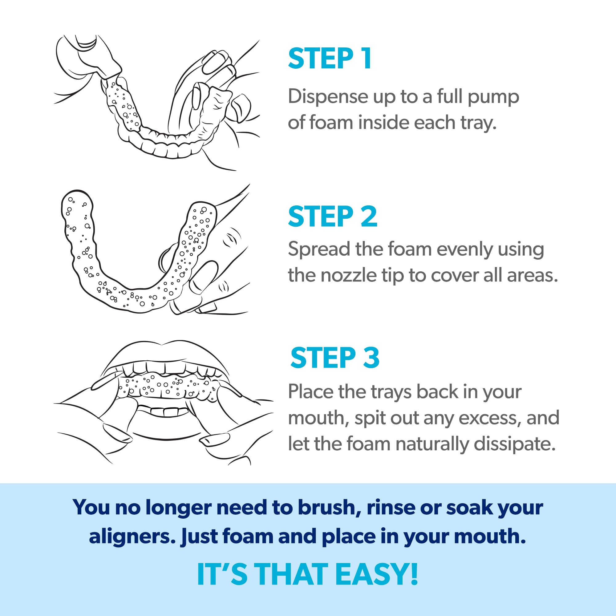 EverSmile AlignerFresh Original Clean Foam – Cleaner for Invisalign & All Clear Aligners (50ml, 4 Pack)
