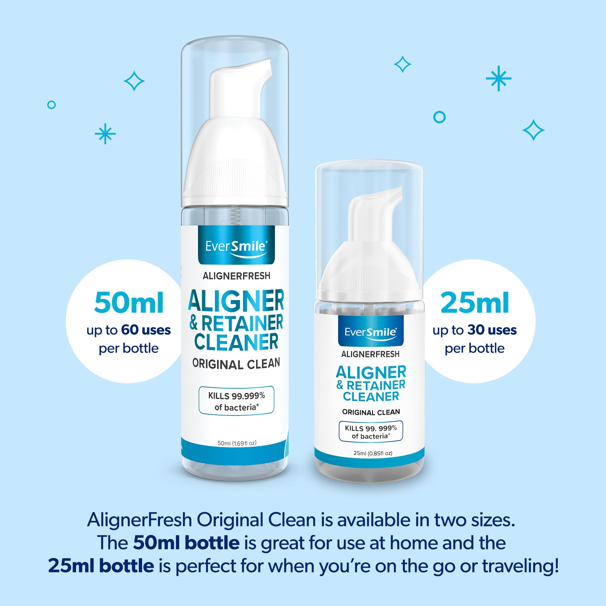 EverSmile AlignerFresh Original Clean Foam – Cleaner for Invisalign & All Clear Aligners (50ml, 4 Pack)