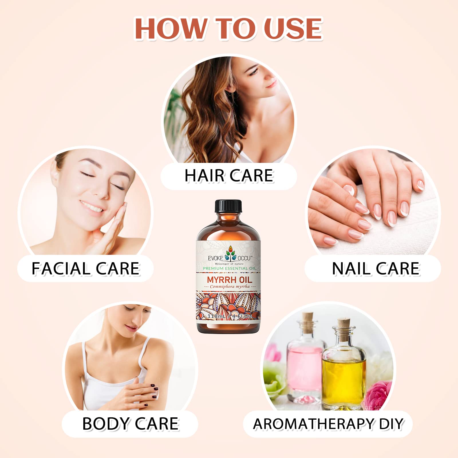 EVOKE OCCU Myrrh Essential Oil for Discomfort Relief, Skin Care - 4 Fl Oz