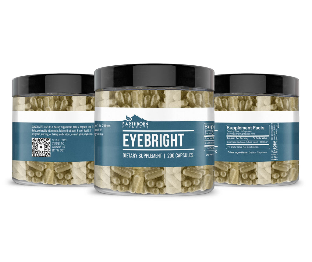 Earthborn Elements Eyebright 200 Capsules – Pure & Undiluted, No Additives (Pack of 2)