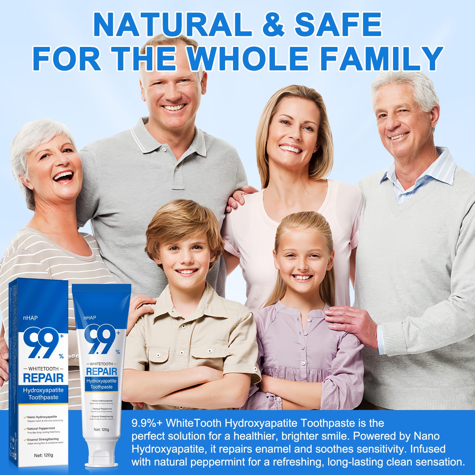 9.9% Hydroxyapatite Toothpaste - 2 Pack | Enamel Repair & Gentle Sensitivity