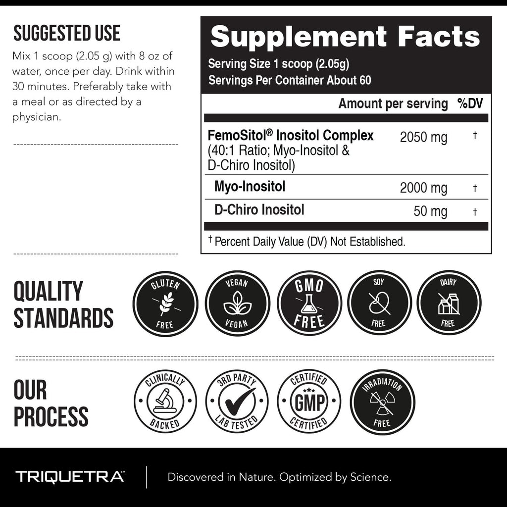 FemoSitol Inositol Powder 40:1 – Myo-/D-Chiro Inositol for PCOS, 123 g (60 Servings)