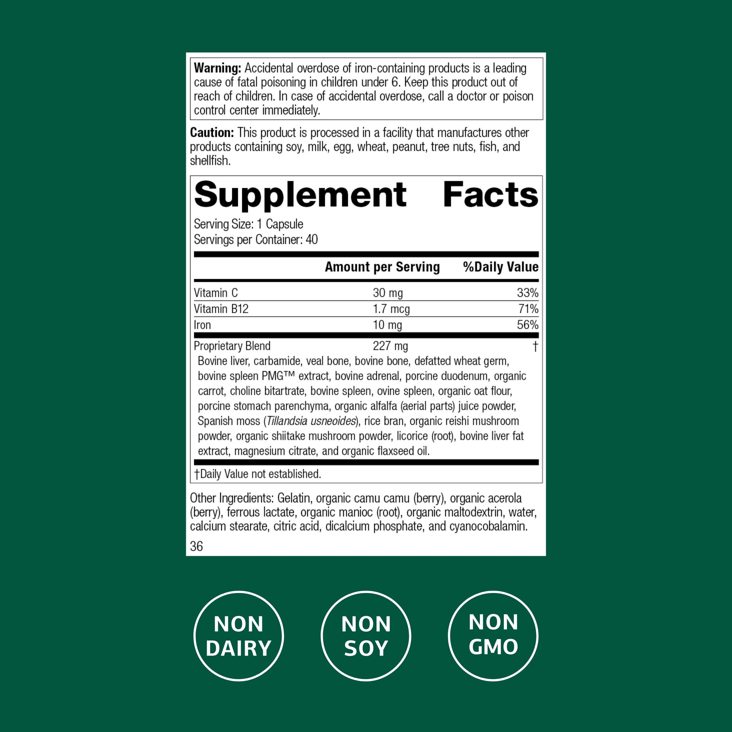 Ferrofood Iron Supplement – Supports Normal Blood Production (40 Capsules)