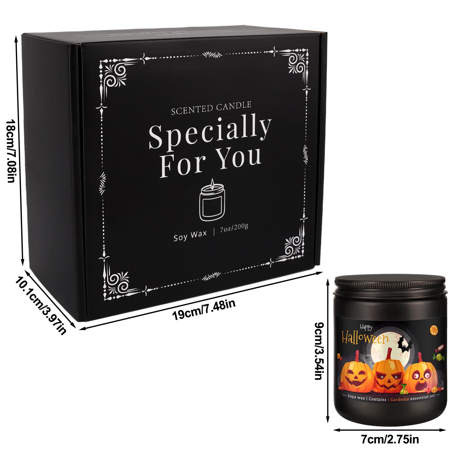4 Pack 8oz Halloween Scented Candles – Soy Wax Home Decor Gift Set