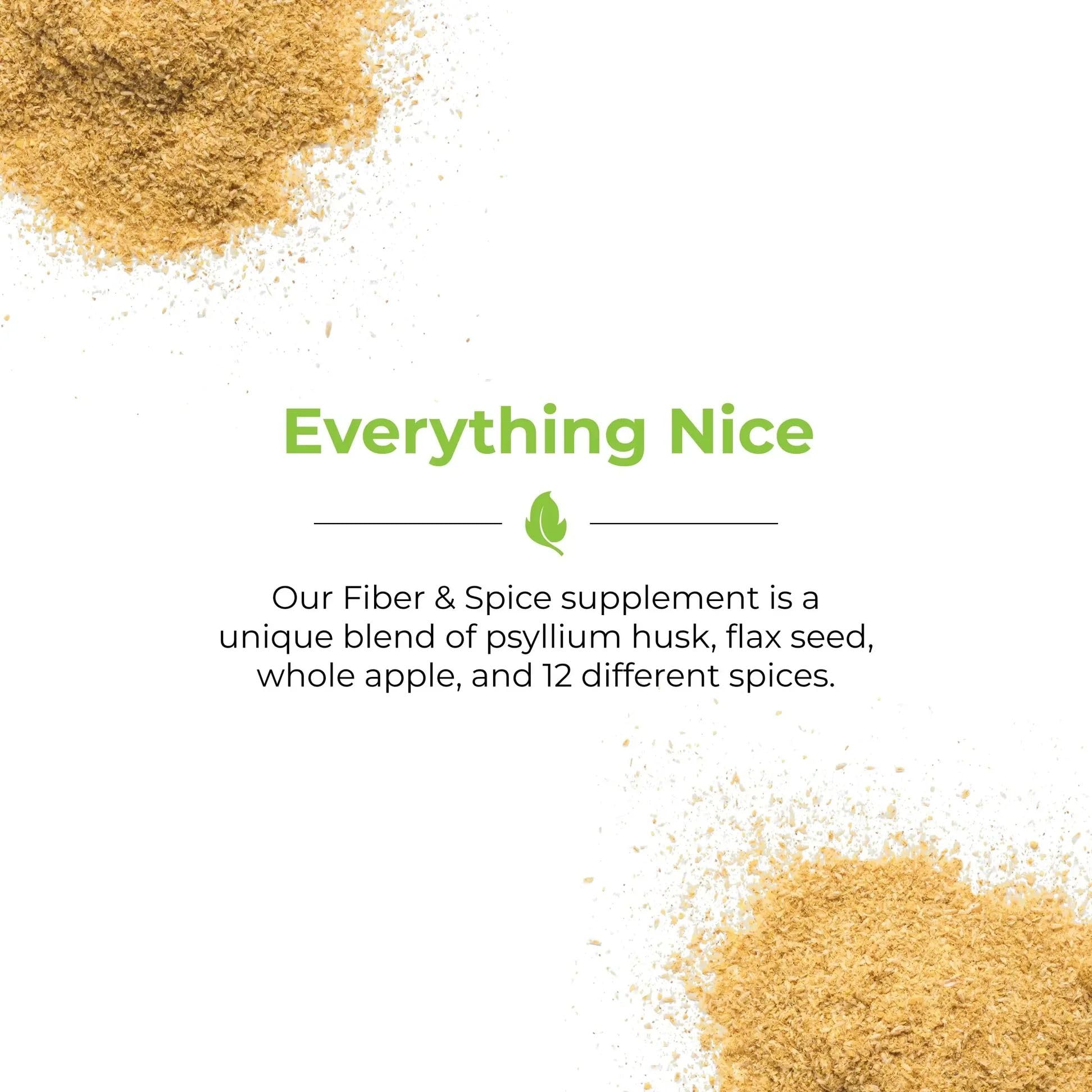 Balance of Nature Fiber & Spice: Psyllium Husk, Flax Seed, Turmeric & Apple – 30 Servings