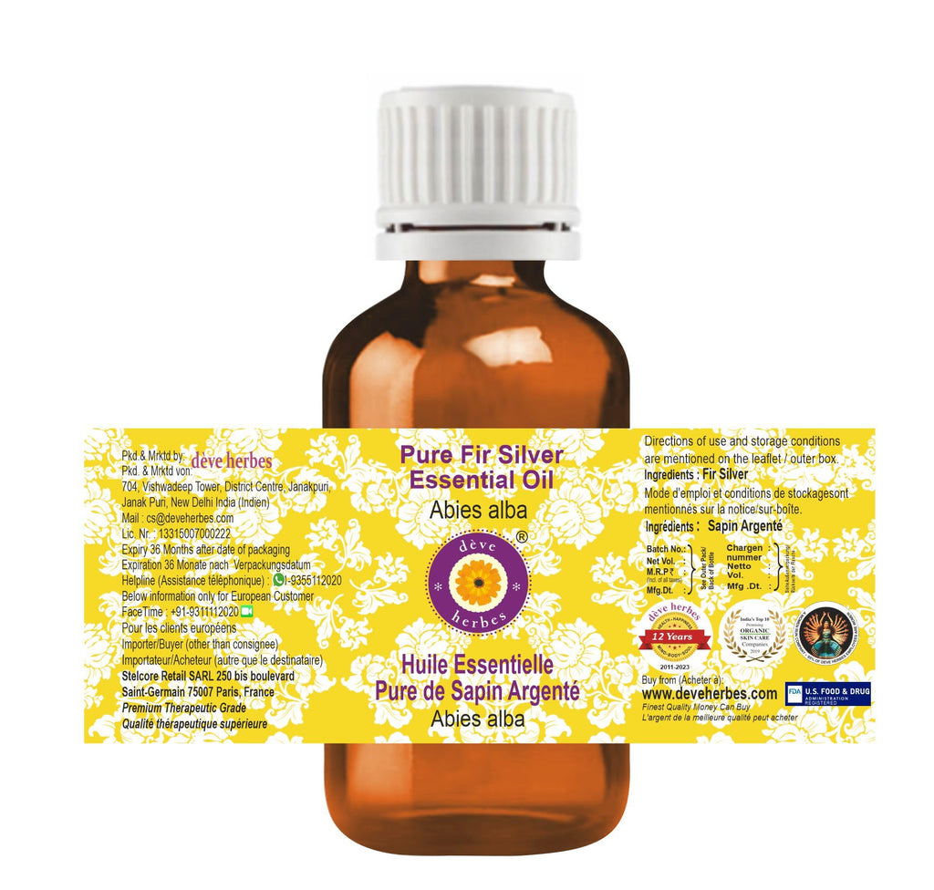 dève Herbes Fir Silver Essential Oil (Abies alba) – Pure, Steam Distilled 10ml (0.33 oz)