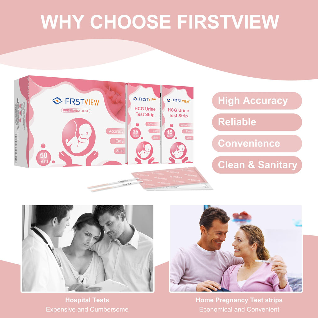 FIRSTVIEW Pregnancy Test Kit - 5-Minute Results, Home Use, 35 Strips