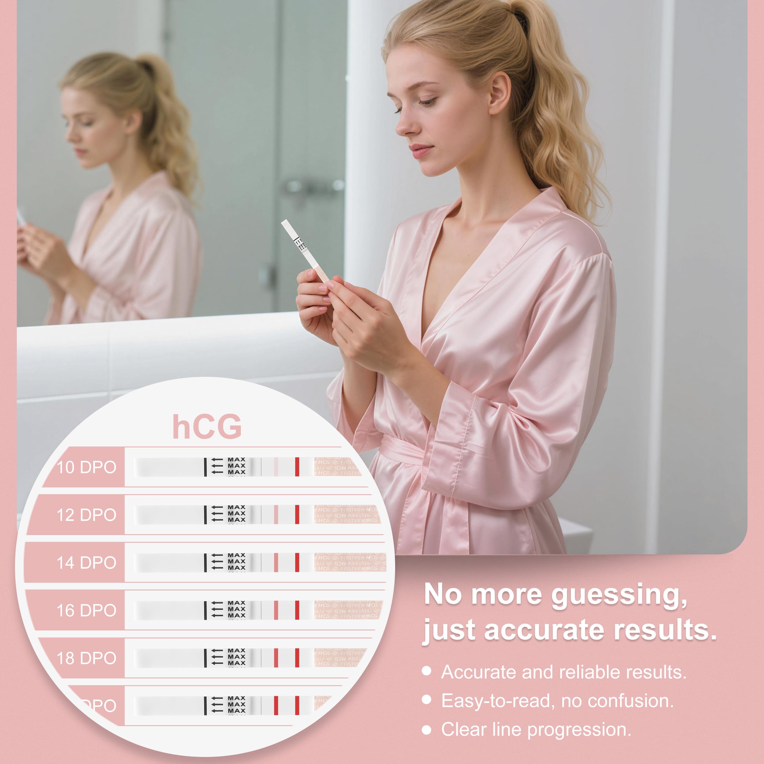 FIRSTVIEW Pregnancy Test Kit - 5-Minute Results, Home Use, 35 Strips