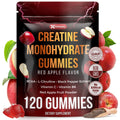 FitVitality Premium 120 Creatine Gummies – Creatine Monhydrate, Vitamin C & B6, Vegan, Non-GMO, Sugar-Free, Red Apple